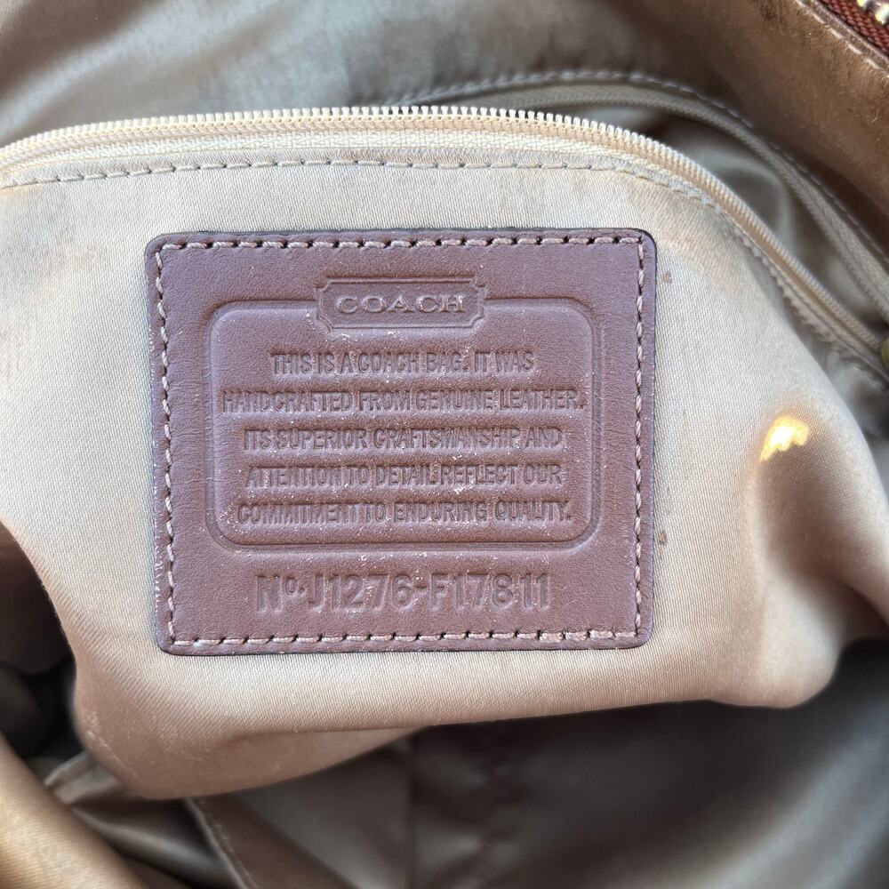 COACH Leather TURNLOCK Chelsea Jayden Satchel, Brown + Dustbag + Care Cards - Picture 5 of 15